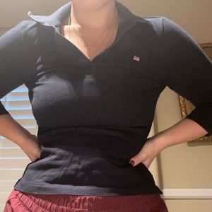 Ralph Lauren Collared Quarter Sleeve Top